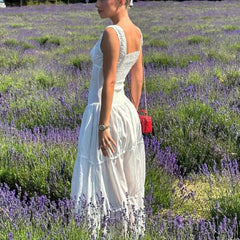 FashionSierra-Vintage  Cotton Strap   Casual   Sleeveless  High Waist  Long Maxi  Summer  Beach  Vestidos  Boho Dress