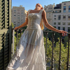 FashionSierra-Vintage  Cotton Strap   Casual   Sleeveless  High Waist  Long Maxi  Summer  Beach  Vestidos  Boho Dress