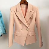 Designer Metal Lion Buttons Blazer