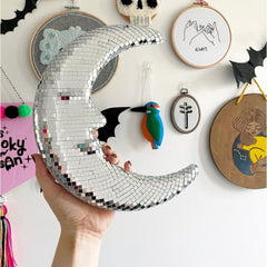 Crescent Disco Moon Mirror Pendant