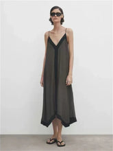 Chiffon Contrast Off-Shoulder Female Casual Dress