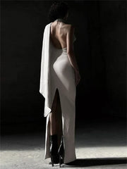 Fashion Backless For Neck Sleeveless Summer High Street Long Skirt New Casual Dress