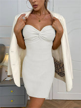 Knit Backless Bodycon Dress Contrast Color Spaghetti Strap Long Party Summer Casual Dress