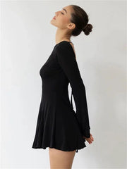 Round Neck Slim Vacation Knitted New Casual Dress