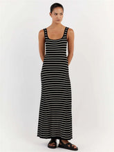 Knit Backless Scoop Neck Sleeveless Slim Elegant Party Spaghetti Holiday Beach Casual Dress