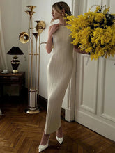 Summer Sleeveless Maxi Female High Waist Color Fashion Pullover Elegant Knitwear Casual Dress