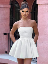 Tee Bow Bandeau Sleeveless Patchwork Bandage Female Lace-Up Casual Dress