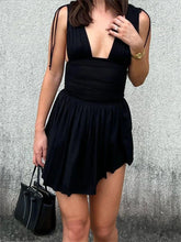 V-Neck Chiffon Mini Sleeveless Wrap Party Beach A-line Sundress Casual Dress