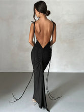 Long Spaghetti Strap Slim Bodycon Backless Nightclub Summer Maxi Dress