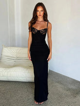 Long Slim Bodycon Spaghetti Strap Spring Summer Backless Party Maxi Dress