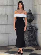 Off Shoulder Long Slim Bodycon Spring Summer Backless Nightclub Midi Dress