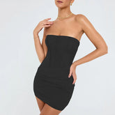 Pleated Slim Bodycon Backless Summer Nightclub Party Mini Dress