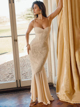 Lace Pleated Bodycon Mermaid Spaghetti Strap Spring Summer Long Party Maxi Dress