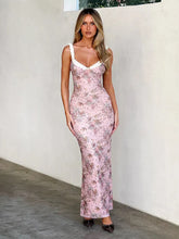 Print Bodycon Spaghetti Strap Elegant Long Spring Summer Maxi Dress