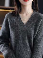 V-Neck Loose Cashmere Autumn Winter Oversize Sweater