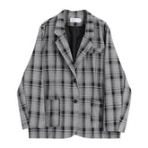 Vintage Plaid V-neck Elegant Blazer