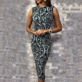 Vintage baroque print summer dress