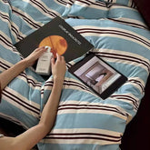 Vintage Navy Striped Duvet Cover