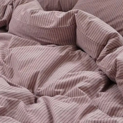Purple Striped Duvet Cover