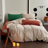 Vintage Red Striped Duvet Cover