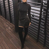 Elegant Long Sleeve Party Pencil Dress Autumn Modern Office Lady Dresses Glitter Club Bodycon Dress Winter Vestidos mujer