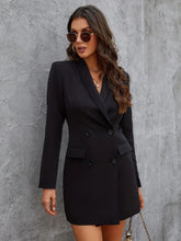 Fashionable Solid Color Notched Collar Long Sleeve Casual Office Outerwear Blazer Blouse