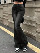 Flare Stretch High Gray Double Button Trouser