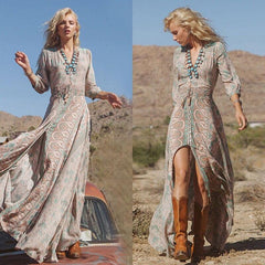 Summer Chiffon Boho Long Maxi Dress