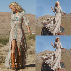 Summer Chiffon Boho Long Maxi Dress