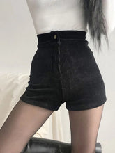 WomenGoth Pants High Waist Spring Autumn Fashion Tight Sexy Stretch Y2K Corduroy Female Casual Pants Short