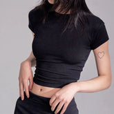 Nude Stretch Texture Waist Base Modal Graphic T-shirt