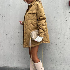 Pocket Casual Cotton Coats Woman Jackets New Loose Buttoned Thick Parkas Coat