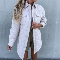 Pocket Casual Cotton Coats Woman Jackets New Loose Buttoned Thick Parkas Coat