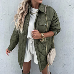 Pocket Casual Cotton Coats Woman Jackets New Loose Buttoned Thick Parkas Coat