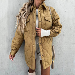 Pocket Casual Cotton Coats Woman Jackets New Loose Buttoned Thick Parkas Coat