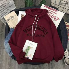 Velvet Thick Letter Print Hoodie