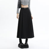 Woolen Pleated Womens New Autumn Winter Wool High Waist Ladies Elegant A-line Long Skirt