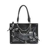Y2K Labyrinth Butterfly Spider Web Chain DIY Transparent Lolita Gothic Bag
