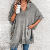 Shanti Knitted Hooded Poncho