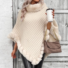 Seraphina Faux Fur Trim Poncho