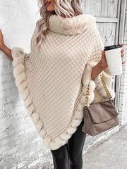 Seraphina Faux Fur Trim Poncho
