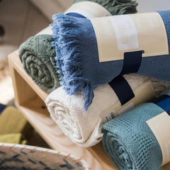Bohemian Solid Color Cotton Tassel Knit Blanket