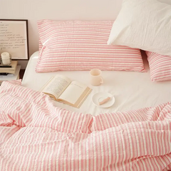 Bubble Pink Stripes Duvet Cover