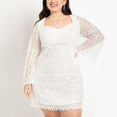 Plus Size Savannah White Mini Dress