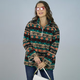 Grace Aztec Print Plush Sweatshirt