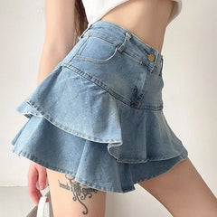 Y2K Coquette Vintage Denim Skirt