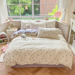 Floral Printing Cotton Twill Bedding Set - Wisteria
