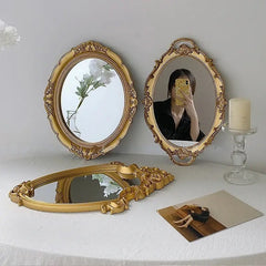 Golden Reflection Mirror and Tray