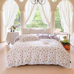 Fruit Ruched Bedding Set - Cherry