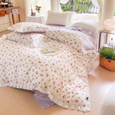 Fruit Ruched Bedding Set - Cherry